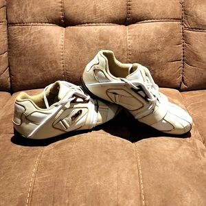310 Motoring Driving Shoes Bastide 2 Tone Leather Mens sz 9.5 White Cream